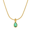 Stainless Steel And Titanium Steel Drop Shape Necklace For Women With Electroplating And Snake Bone Chain
