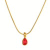 Stainless Steel And Titanium Steel Drop Shape Necklace For Women With Electroplating And Snake Bone Chain