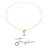 Stainless Steel And Titanium Steel Drop Shape Pendant Necklace With Electroplating