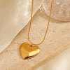 Stainless Steel And Titanium Steel Electroplated Love Heart Clavicle Necklace Geometric Style