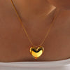 Stainless Steel And Titanium Steel Electroplated Love Heart Clavicle Necklace Geometric Style