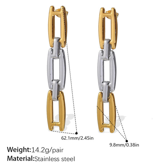 316L Stainless Steel And 316L Stainless Steel Electroplated Women's Earrings Bracelet Necklace Set Hiphop Fashion