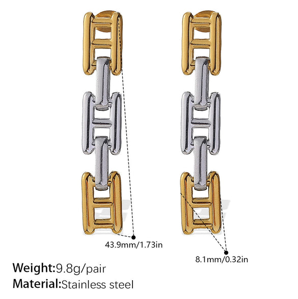 316L Stainless Steel And 316L Stainless Steel Electroplated Women's Earrings Bracelet Necklace Set Hiphop Fashion