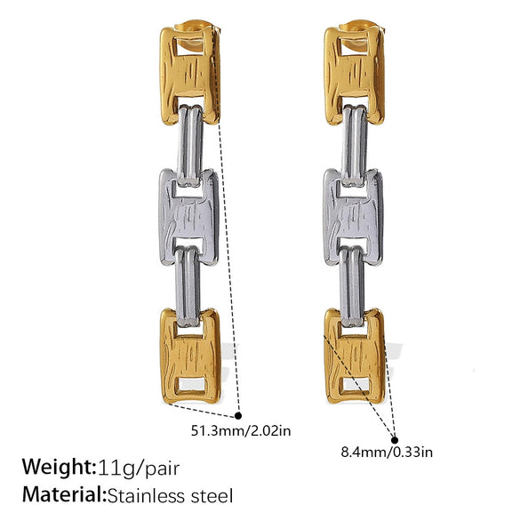 316L Stainless Steel And 316L Stainless Steel Electroplated Women's Earrings Bracelet Necklace Set Hiphop Fashion