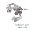 Stainless Steel And Titanium Steel Fivepetal Flower Bracelet Electroplated Simple Style For Women