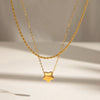 Stainless Steel And Titanium Steel Fivepointed Star Pendant Doublelayer Necklace Electroplated Women's Jewelry