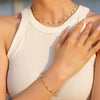 Stainless Steel And Titanium Steel Flowers Pattern Necklace And Bracelet With Electroplating For Women
