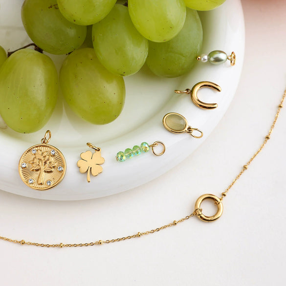 Stainless Steel And Titanium Steel Fourleaf Clover Pendant Necklace With Electroplating For Women