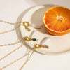 Stainless Steel And Titanium Steel Freshwater Pearl Clavicle Chain Ins Style Electroplated