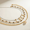 Stainless Steel And Titanium Steel Freshwater Pearl Tiger Eye Geometric Pendant Necklace For Women With Electroplating