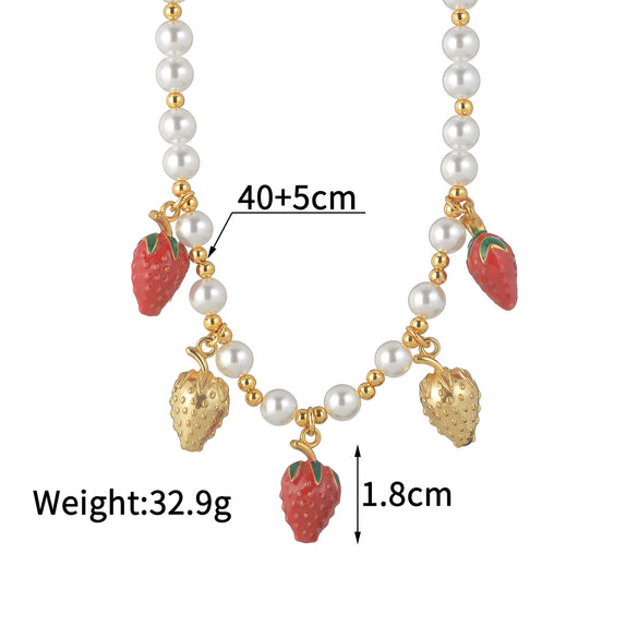Stainless Steel And Titanium Steel Fruit Pattern Necklace For Women