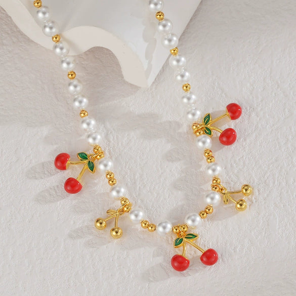 Stainless Steel And Titanium Steel Fruit Pattern Necklace For Women