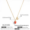 Stainless Steel And Titanium Steel Fruit Pendant Necklace Electroplated With 18K Real Gold For Women