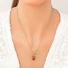 Stainless Steel And Titanium Steel Fruit Pendant Necklace Electroplated With 18K Real Gold For Women