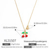 Stainless Steel And Titanium Steel Fruit Pendant Necklace Electroplated With 18K Real Gold For Women