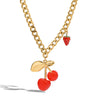 Stainless Steel And Titanium Steel Fruit Shape Sweet Style Pendant Necklace With Electroplating Design