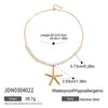 Stainless Steel And Titanium Steel Geometric And Starfish Pendant Necklace Hammered And Electroplated For Women