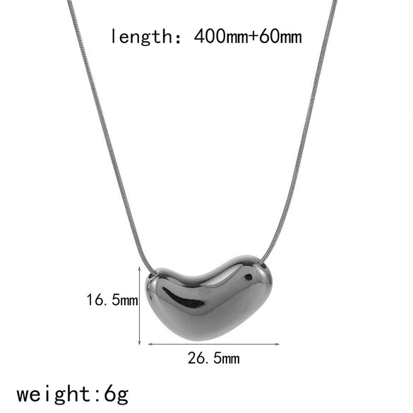 Stainless Steel And Titanium Steel Geometric Arc O Word Chain Necklace For Women With Electroplating Design And Simple Style