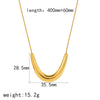 Stainless Steel And Titanium Steel Geometric Arc O Word Chain Necklace For Women With Electroplating Design And Simple Style