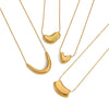 Stainless Steel And Titanium Steel Geometric Arc O Word Chain Necklace For Women With Electroplating Design And Simple Style