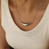 Stainless Steel And Titanium Steel Geometric Arc Pendant Necklace Minimalist Style Electroplated For Men And Women