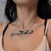 Stainless Steel And Titanium Steel Geometric Arc Pendant Necklace Neutral Simple Cold Style Electroplated