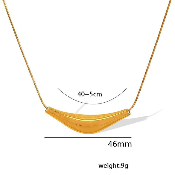 Stainless Steel And Titanium Steel Geometric Arc Pendant Necklace Neutral Simple Cold Style Electroplated