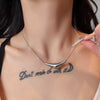 Stainless Steel And Titanium Steel Geometric Arc Pendant Necklace Neutral Simple Cold Style Electroplated