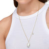 Stainless Steel And Titanium Steel Geometric Baroque Pearl Necklace With Electroplating For Women