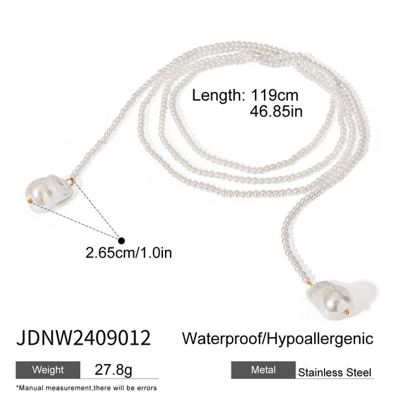 Stainless Steel And Titanium Steel Geometric Baroque Women's Necklace With Electroplating