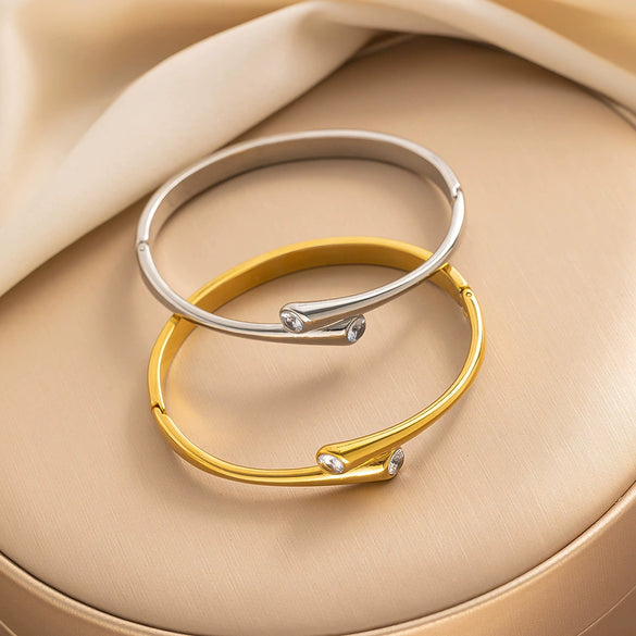 Stainless Steel And Titanium Steel Geometric Bracelet With Vacuum Furnace Electroplating