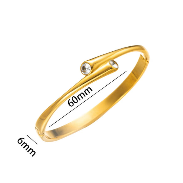 Stainless Steel And Titanium Steel Geometric Bracelet With Vacuum Furnace Electroplating