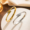 Stainless Steel And Titanium Steel Geometric Bracelet With Vacuum Furnace Electroplating