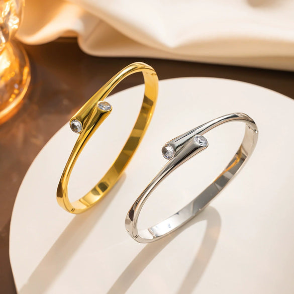 Stainless Steel And Titanium Steel Geometric Bracelet With Vacuum Furnace Electroplating