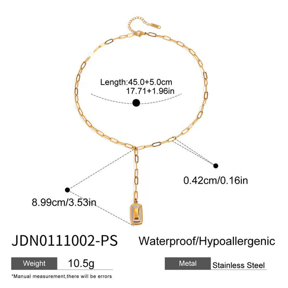 Stainless Steel And Titanium Steel Geometric Couple Necklace With Goldplated Electroplating