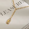 Stainless Steel And Titanium Steel Geometric Couple Necklace With Goldplated Electroplating