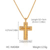 Stainless Steel And Titanium Steel Geometric Cross Pendant Necklace Inlaid With Zircon For Women