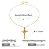 Stainless Steel And Titanium Steel Geometric Cross Pendant Necklace With Electroplating