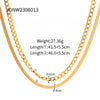 Stainless Steel And Titanium Steel Geometric Cuban Chain Necklace With Electroplating For Women