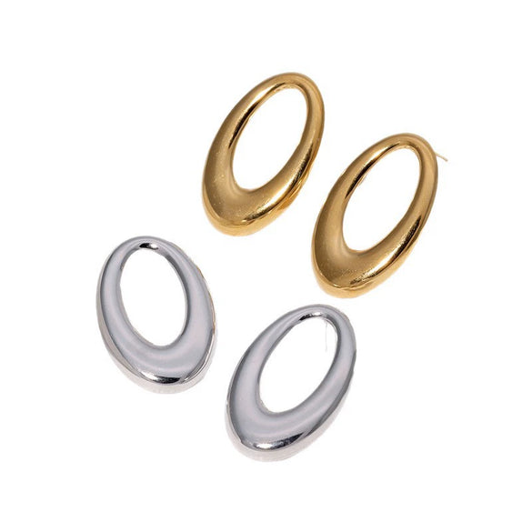 Stainless Steel And Titanium Steel Geometric Earrings With Electroplating Minimalist Style For Women