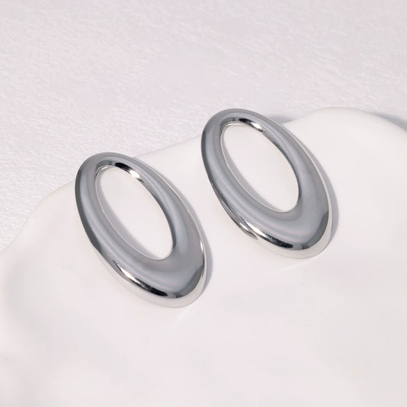 Stainless Steel And Titanium Steel Geometric Earrings With Electroplating Minimalist Style For Women