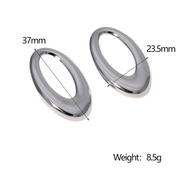Stainless Steel And Titanium Steel Geometric Earrings With Electroplating Minimalist Style For Women