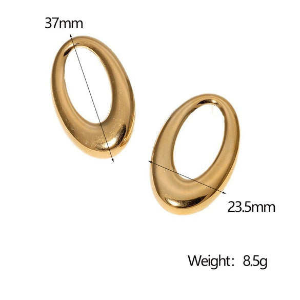 Stainless Steel And Titanium Steel Geometric Earrings With Electroplating Minimalist Style For Women