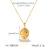 Stainless Steel And Titanium Steel Geometric Eightpointed Star Moon Magnetic Photo Box Pendant Necklace For Women With Electroplating And O Word Chain