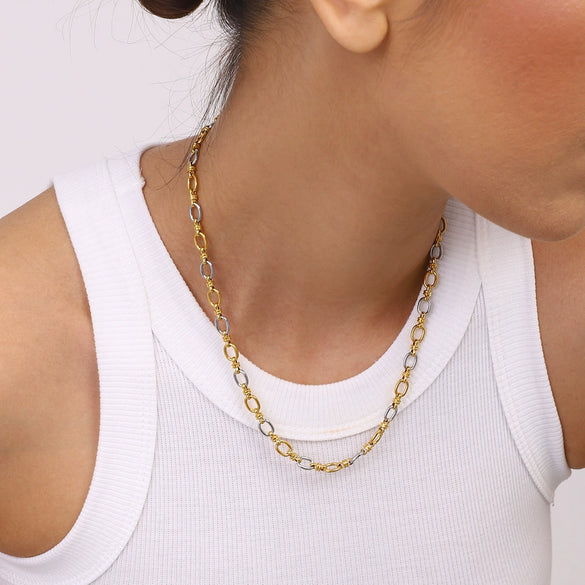Stainless Steel And Titanium Steel Geometric Electroplated Jewelry Set With O Chain Women's