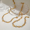 Stainless Steel And Titanium Steel Geometric Electroplated Jewelry Set With O Chain Women's