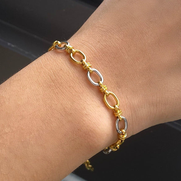 Stainless Steel And Titanium Steel Geometric Electroplated Jewelry Set With O Chain Women's