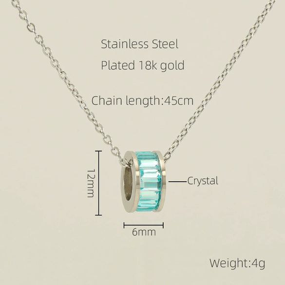 Stainless Steel And Titanium Steel Geometric Electroplating Pendant Necklace Jewelry