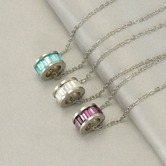 Stainless Steel And Titanium Steel Geometric Electroplating Pendant Necklace Jewelry