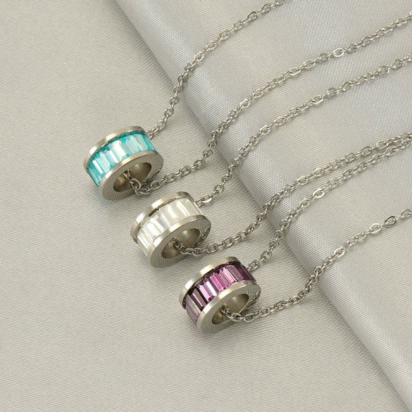 Stainless Steel And Titanium Steel Geometric Electroplating Pendant Necklace Jewelry